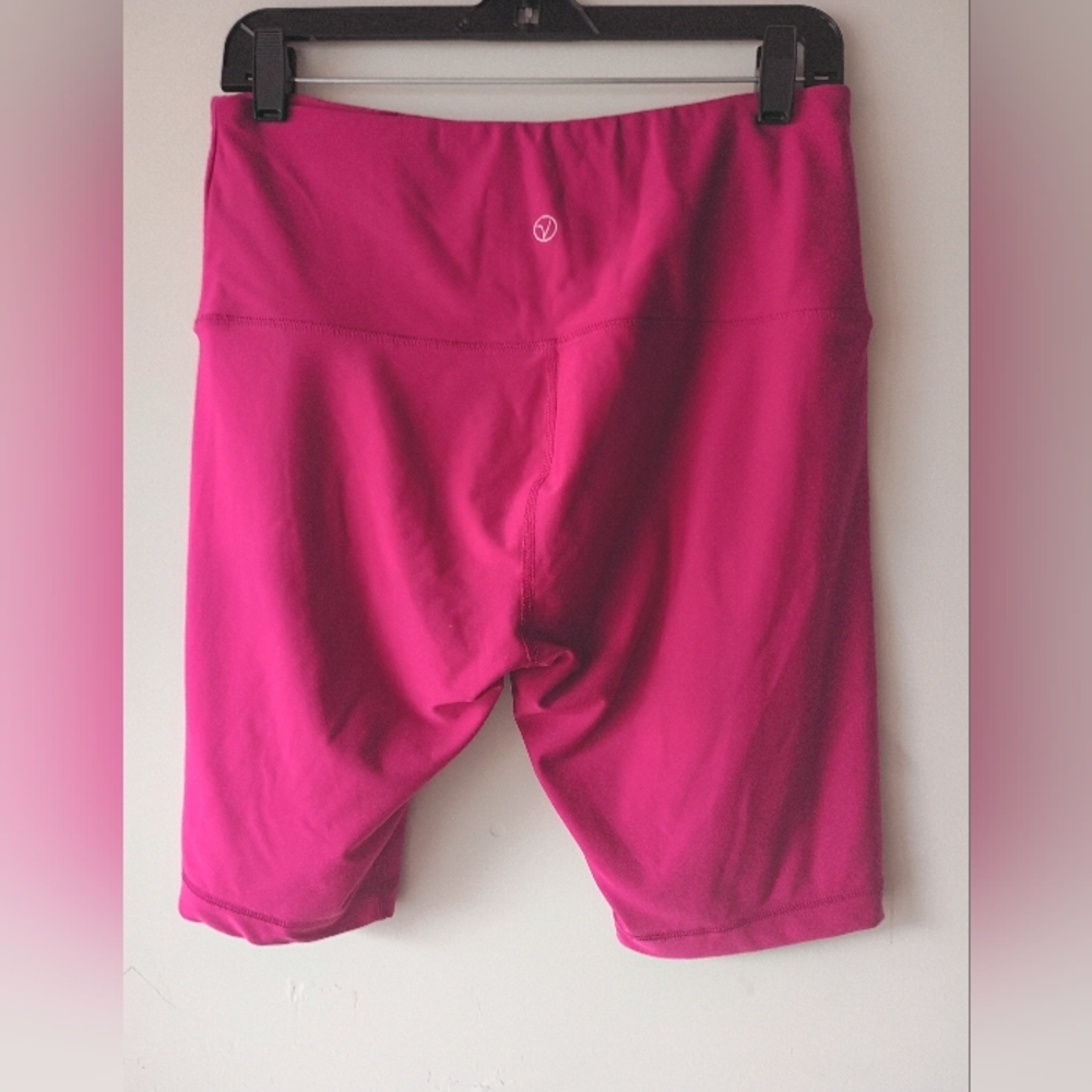 VOGO Athletica Hot Pink High-Waist Biker Shorts Women’s Size L Compression Fit - Picture 6 of 9